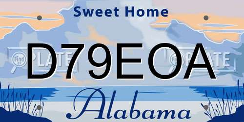 D79EOA Alabama License Plate