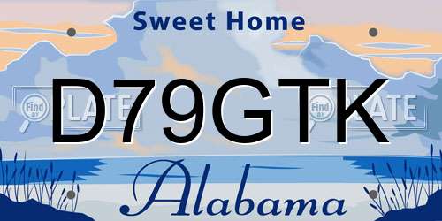 D79GTK Alabama License Plate