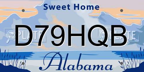 D79HQB Alabama License Plate