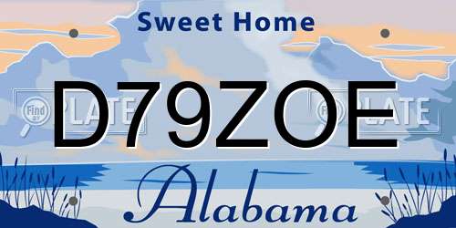 D79ZOE Alabama License Plate