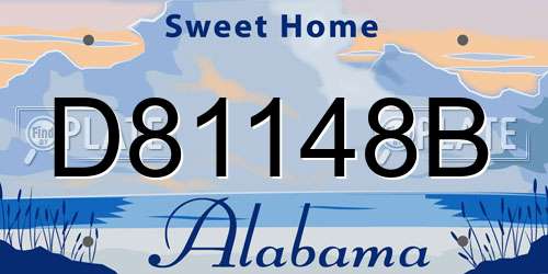 D81148B Alabama License Plate