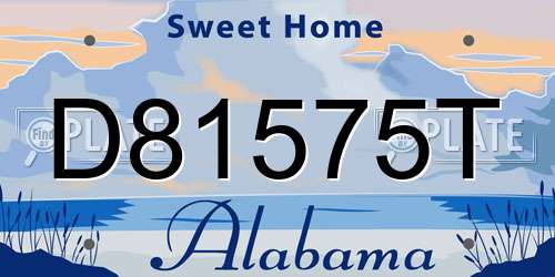 D81575T Alabama License Plate