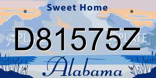 D81575Z Alabama License Plate