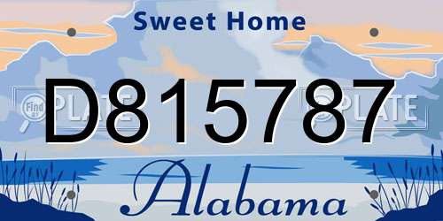 D815787 Alabama License Plate