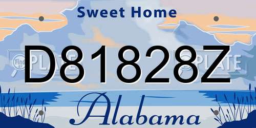 D81828Z Alabama License Plate