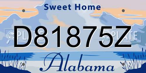 D81875Z Alabama License Plate