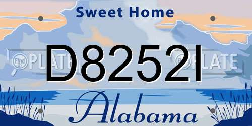 D8252I Alabama License Plate