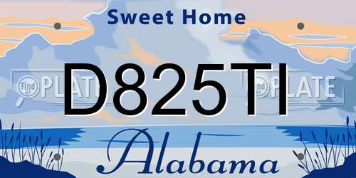 D825TI Alabama License Plate