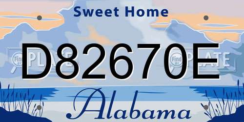 D82670E Alabama License Plate