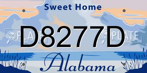 D8277D Alabama License Plate