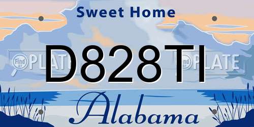 D828TI Alabama License Plate