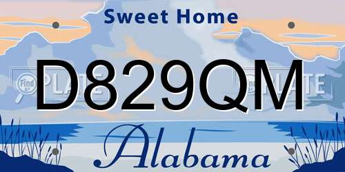 D829QM Alabama License Plate