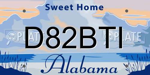 D82BTI Alabama License Plate