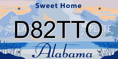 D82TTO Alabama License Plate