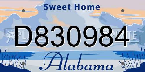 D830984 Alabama License Plate