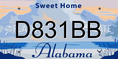 D831BB Alabama License Plate