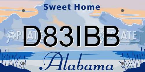 D83IBB Alabama License Plate