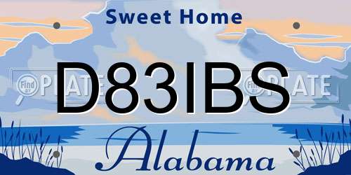 D83IBS Alabama License Plate