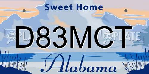 D83MCT Alabama License Plate