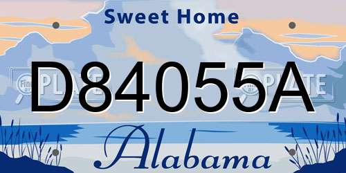 D84055A Alabama License Plate