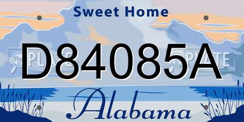 D84085A Alabama License Plate
