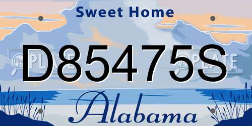 D85475S Alabama License Plate