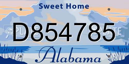 D854785 Alabama License Plate