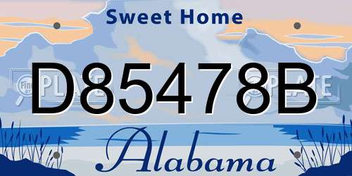 D85478B Alabama License Plate