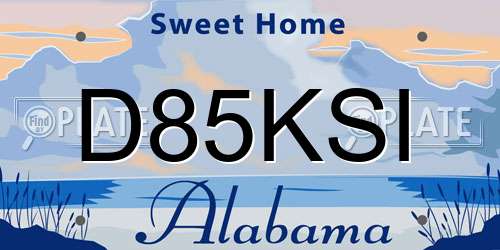 D85KSI Alabama License Plate