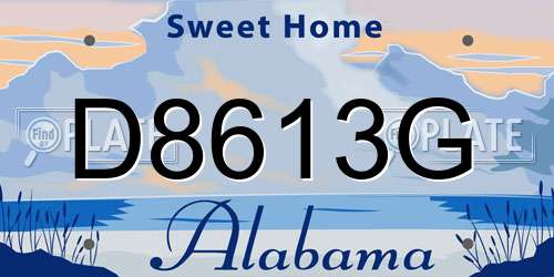 D8613G Alabama License Plate