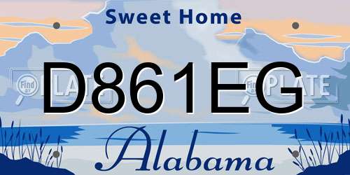 D861EG Alabama License Plate