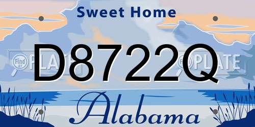D8722Q Alabama License Plate