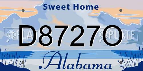 D8727O Alabama License Plate
