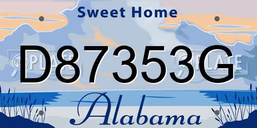 D87353G Alabama License Plate