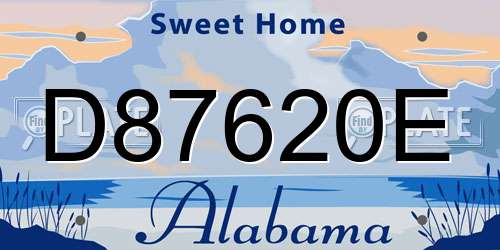 D87620E Alabama License Plate