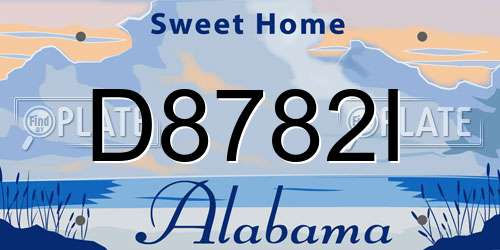 D8782I Alabama License Plate