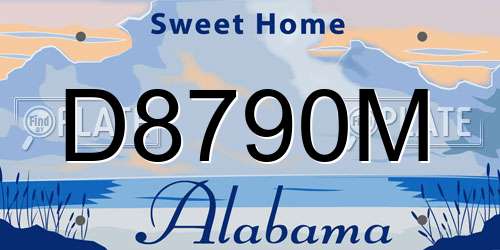 D8790M Alabama License Plate