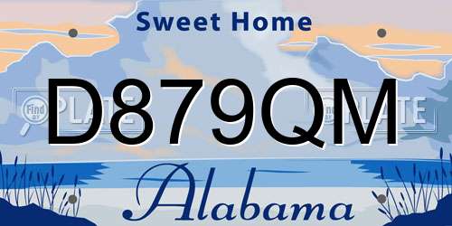 D879QM Alabama License Plate