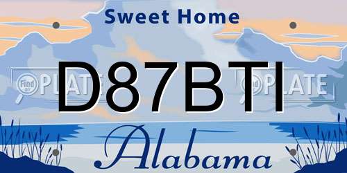 D87BTI Alabama License Plate