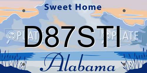 D87STI Alabama License Plate