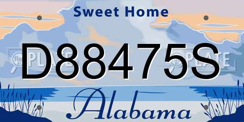 D88475S Alabama License Plate