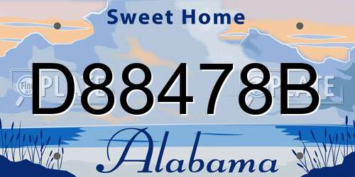 D88478B Alabama License Plate