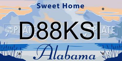 D88KSI Alabama License Plate