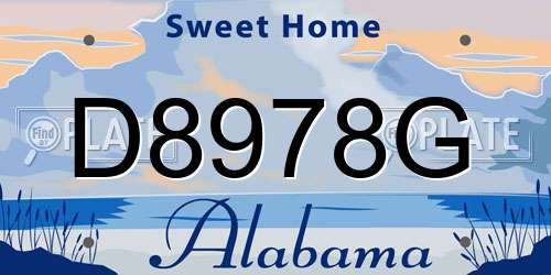 D8978G Alabama License Plate