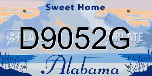 D9052G Alabama License Plate