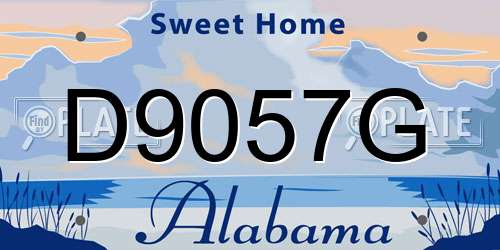 D9057G Alabama License Plate