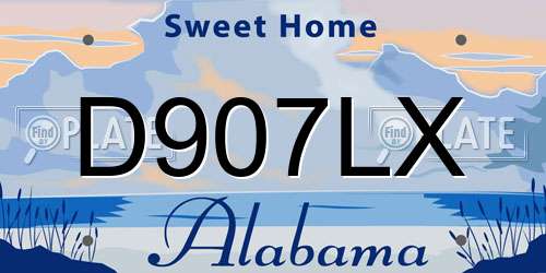 D907LX Alabama License Plate