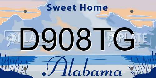 D908TG Alabama License Plate