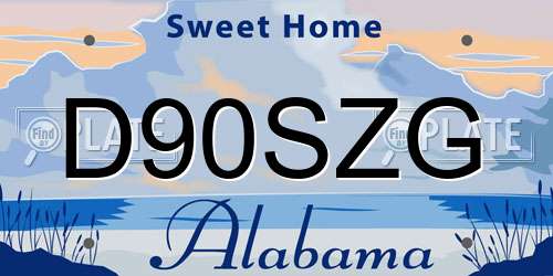 D90SZG Alabama License Plate