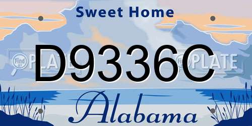 D9336C Alabama License Plate